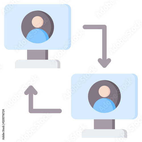 Peer To Peer Network Flat Icon