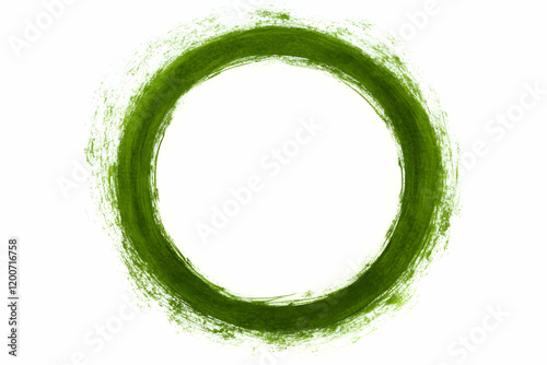 Green Oval Brush Stroke Cre...