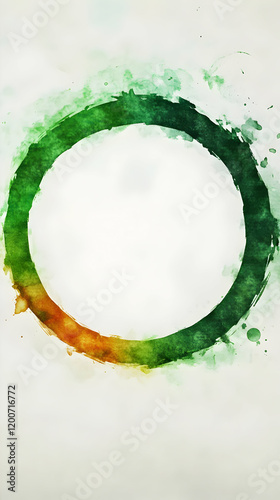 Abstract Watercolor Circle ...