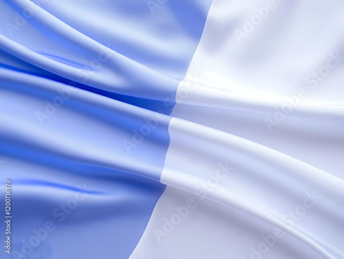 Flowing Blue and White Fabr...