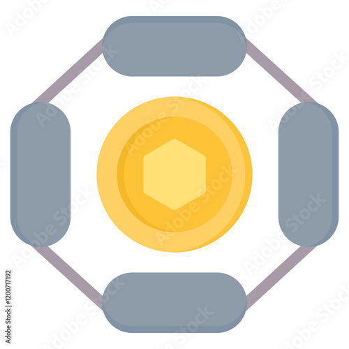 On Chain Flat Icon