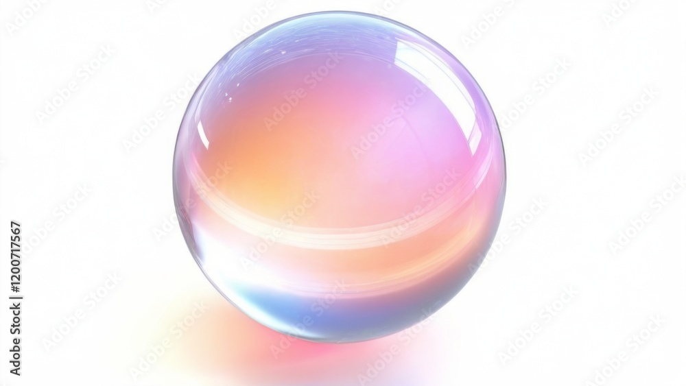 Dreamy 3D Glass Sphere with Pink Gradient on White Background for Depth and Dimension Dreamy 3D Glass Sphere with Pink Gradient on White Background for Depth and Dimension