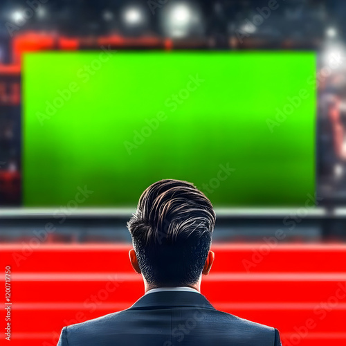 Businessman Watches a Green...