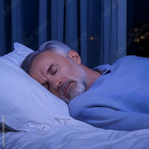 Mature Man Sleeps Peacefull...