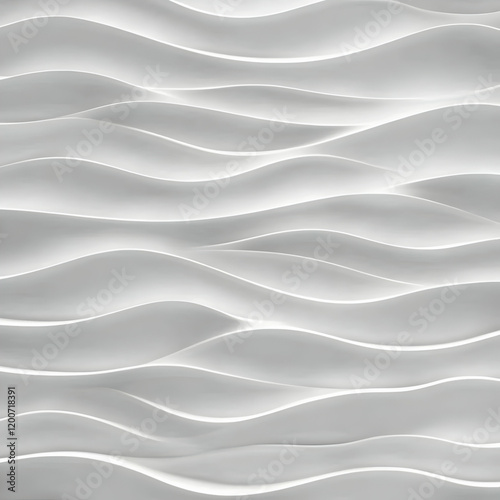 White Wavy Abstract Backgro...