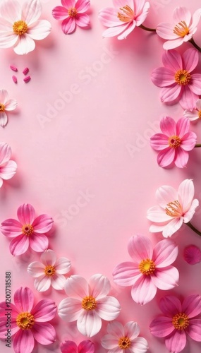 Soft pink background with a subtle texture of flowers, calm , feminine
