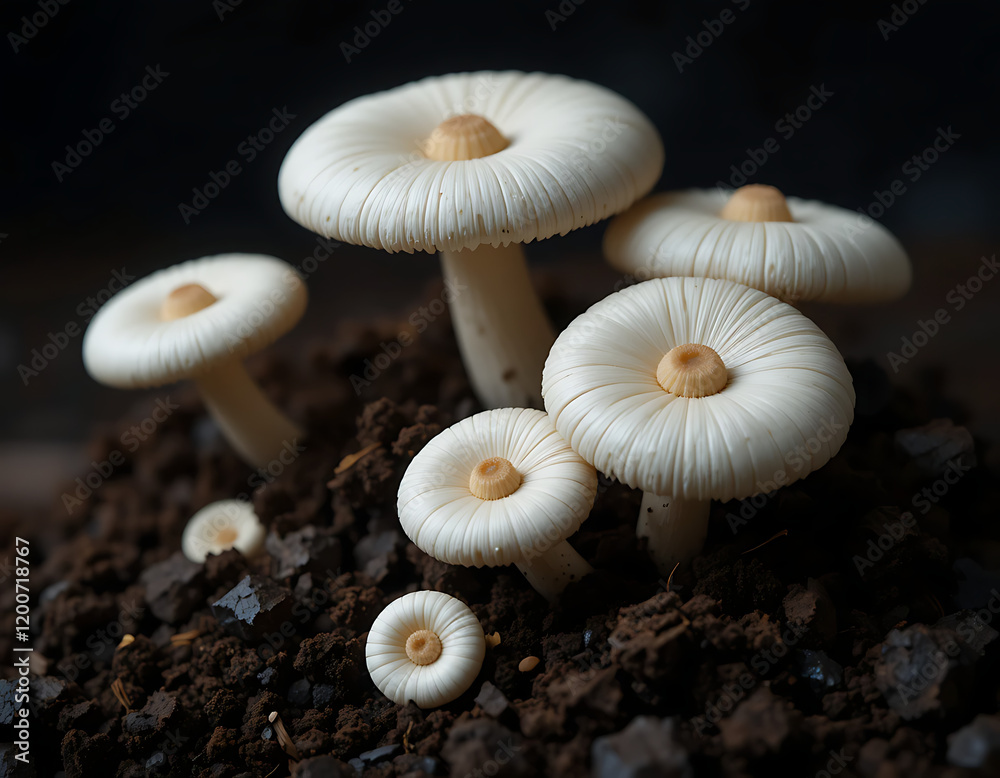 PORTABELLA MUSHROOM CULTURE. COTTON MASS IS MYCELIUM, AGARICUS BISPORIS. EDIBLE. ORIGINATED IN ITALY PORTABELLA MUSHROOM CULTURE. COTTON MASS IS MYCELIUM, AGARICUS BISPORIS. EDIBLE. ORIGINATED IN ITALY