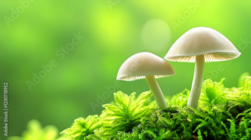 Two Porcelain Mushrooms Spr...