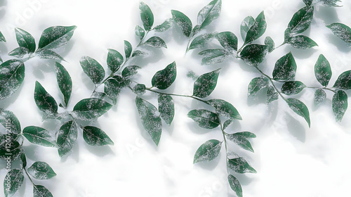 Green Leaves Covered with F...