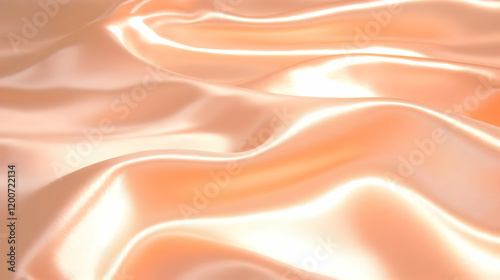 Smooth Peach Satin Fabric F...