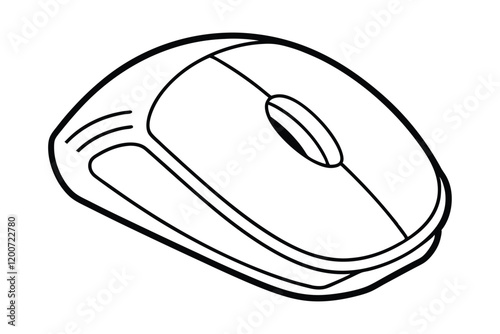 Wireless computer mouse line art vector design.eps