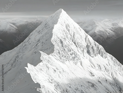 Snow-Capped Mountain Peak D...