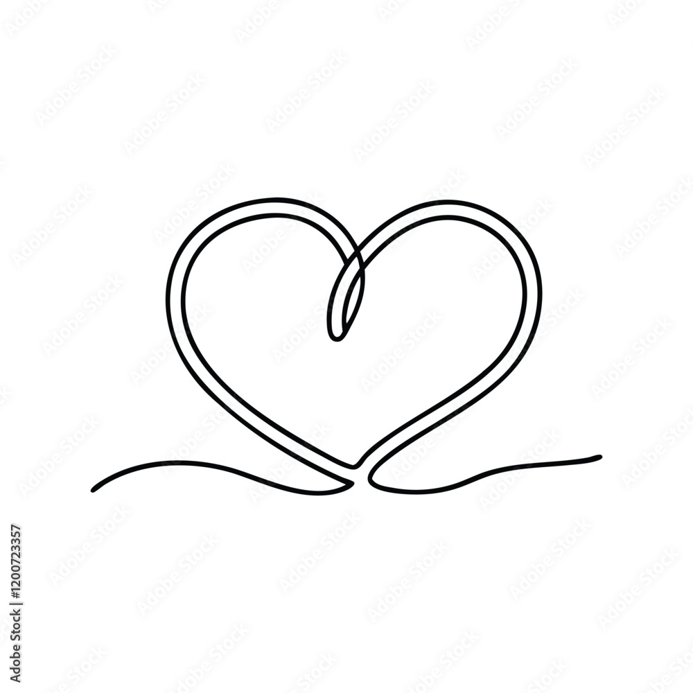 Heart shape Hand drawn line art vector illustration Heart shape Hand drawn line art vector illustration