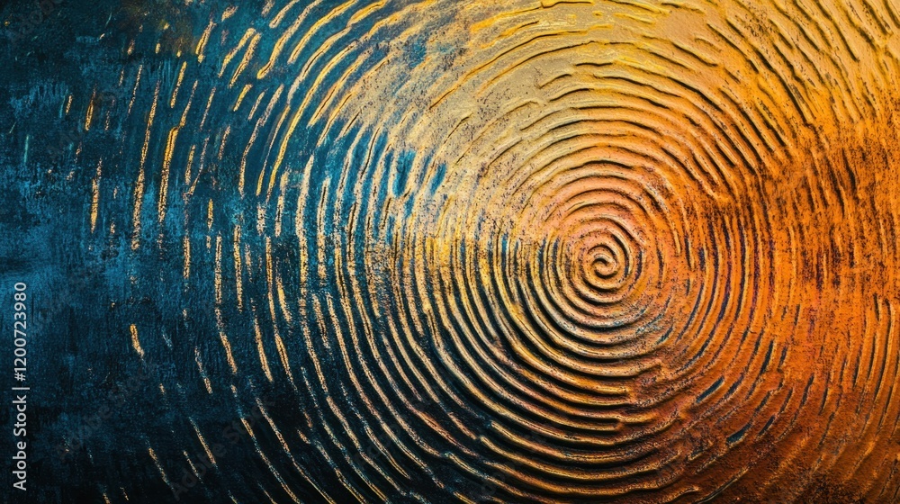 Abstract Spiral Texture: Golden and Teal Swirls Abstract Spiral Texture: Golden and Teal Swirls