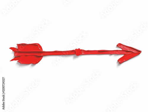 Red Paint Stroke Arrow Poin...