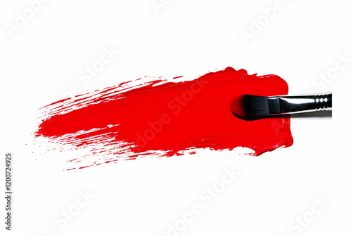 Red Paint Stroke with Brush...