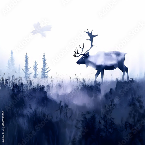 Majestic Deer Walks Through...