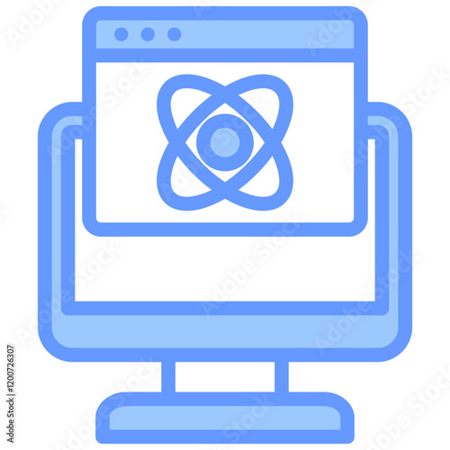 Quantum Computing Blue Icon