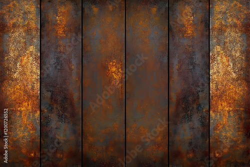 Rusty Metal Panels Form a T...