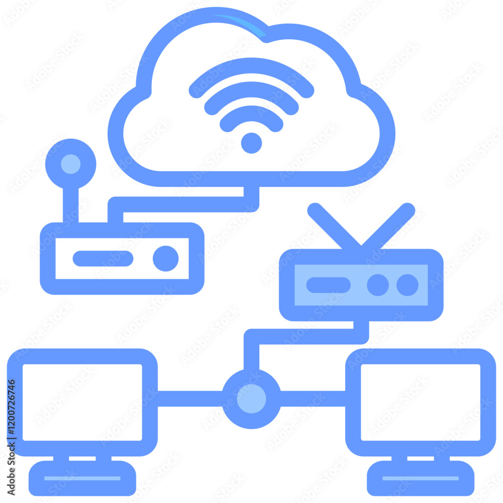 Internet Connectivity Blue Icon Internet Connectivity Blue Icon