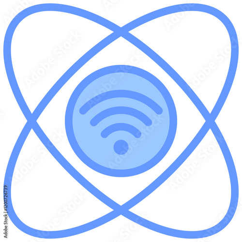 Quantum Networking Blue Icon
