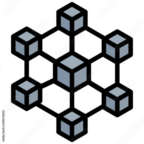 Blockchain Outline Color Icon