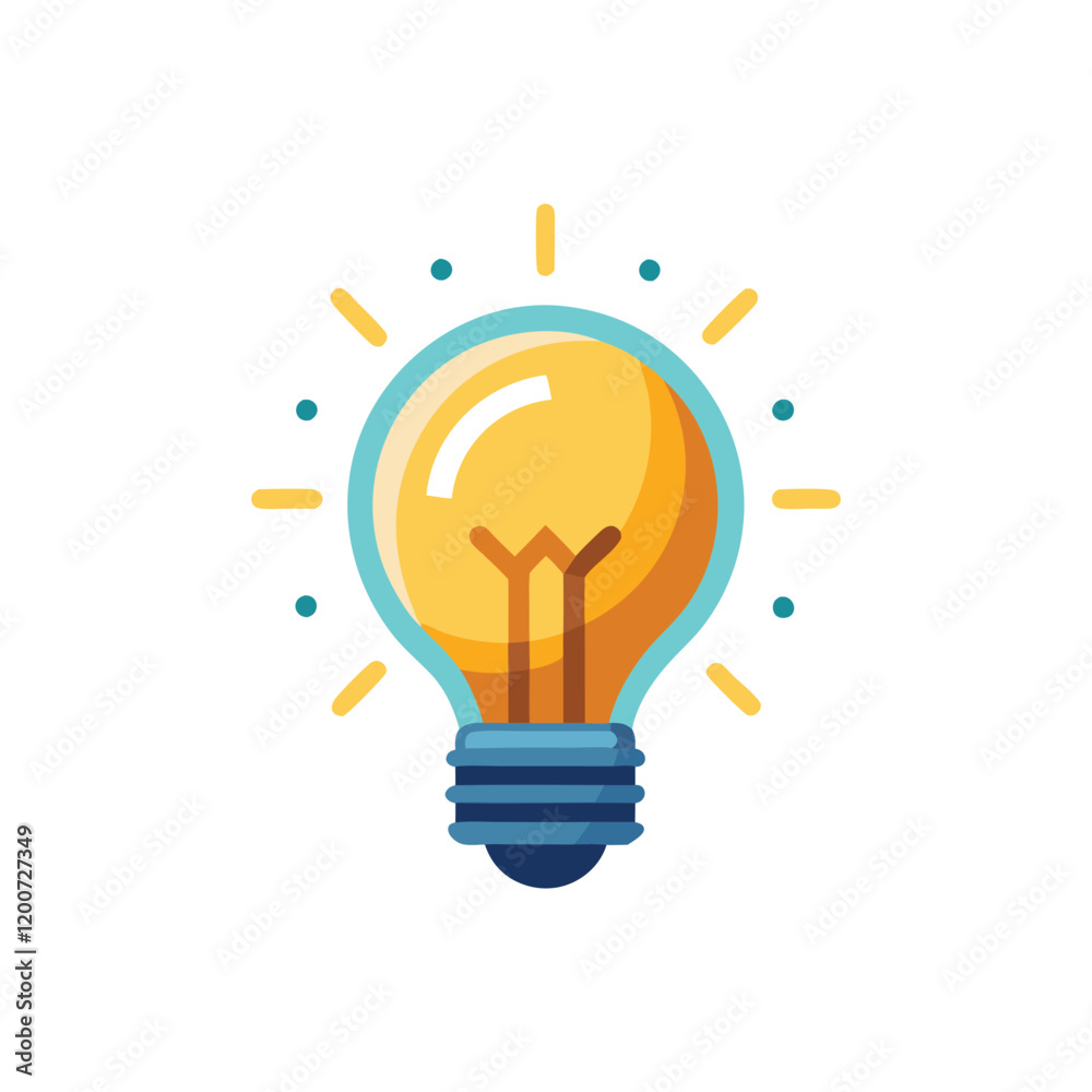 Light bulb ideas isolated flat vector illustration on white background Light bulb ideas isolated flat vector illustration on white background