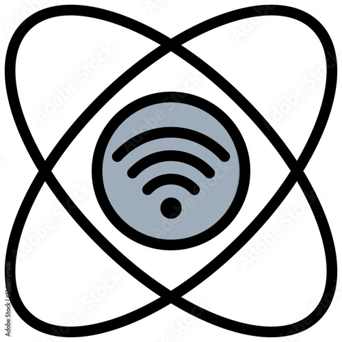 Quantum Networking Outline Color Icon