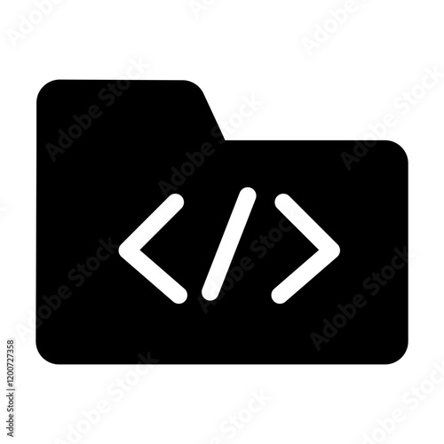 Software development icon glyph featuring symbols like code, cloud, servers, and debugging tools, ideal for tech projects, apps, websites, or programming-related designs.