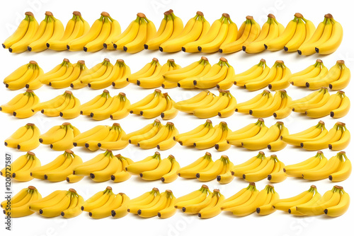 Bunches of ripe yellow bana...