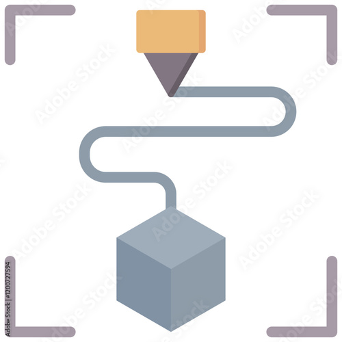 3D Printing Flat Icon