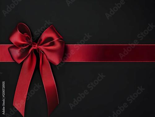 Elegant Red Ribbon Bow on a...