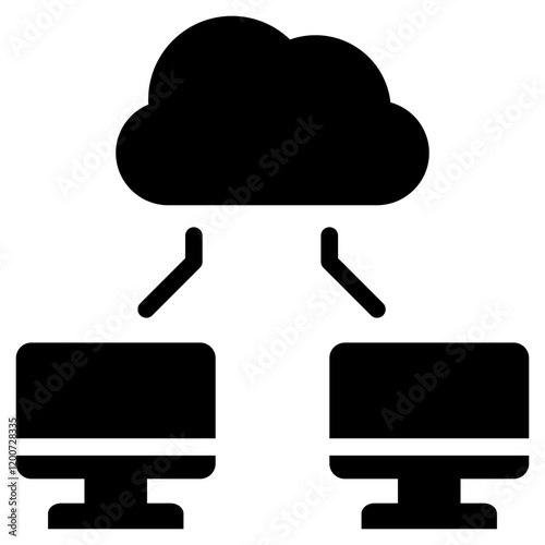 Cloud Computing Glyph Icon