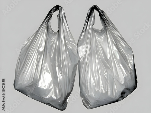 Two Clear Plastic Bags Fill...