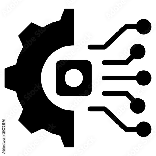 Digital Transformation Glyph Icon