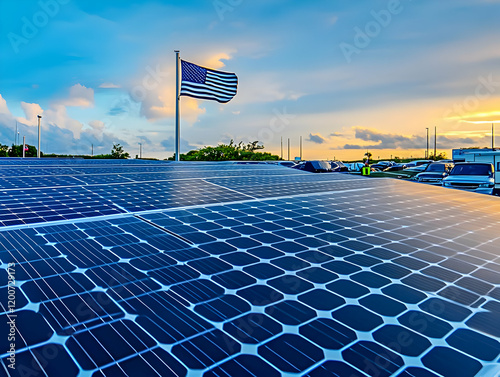 Solar Panel Field Generates...