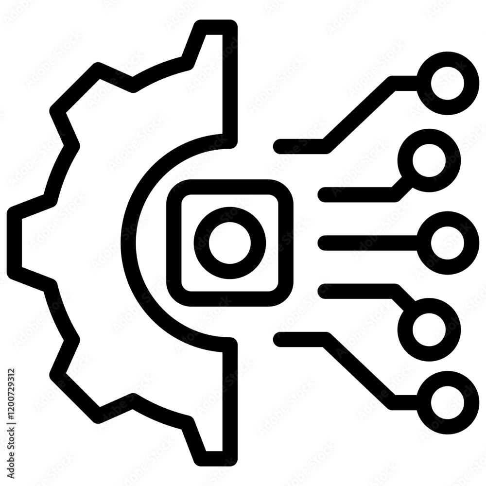 Digital Transformation Outline Icon Digital Transformation Outline Icon