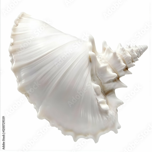 Elegant White Seashell Isol...