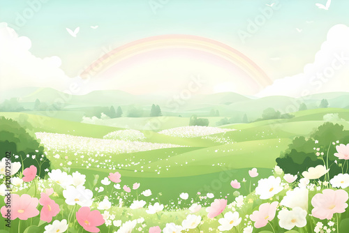 Serene landscape illustrati...