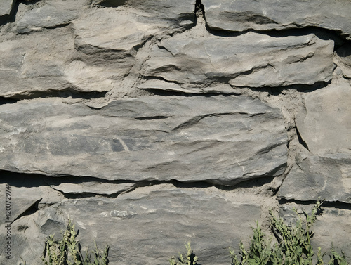 Rough Gray Stone Wall Textu...