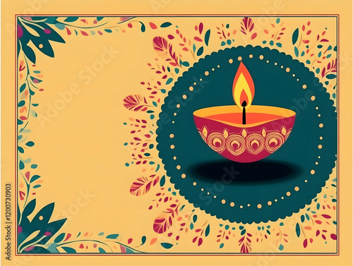 Lighted Diya Illuminates Fe...