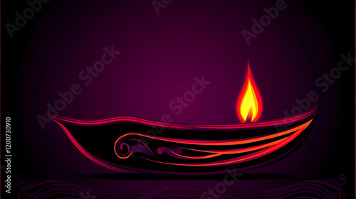 Stylized Diya Illustration ...
