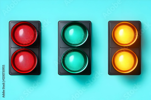 3D Rendered Traffic Lights ...