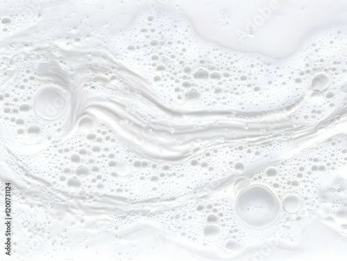 White Foam Creates Bubbles ...