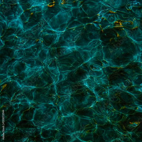 Deep Teal Water Surface wit...