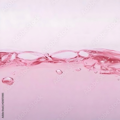 Pink Liquid Surface with Bu...
