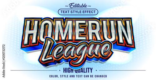 Editable text style effect - Homerun League text style theme.