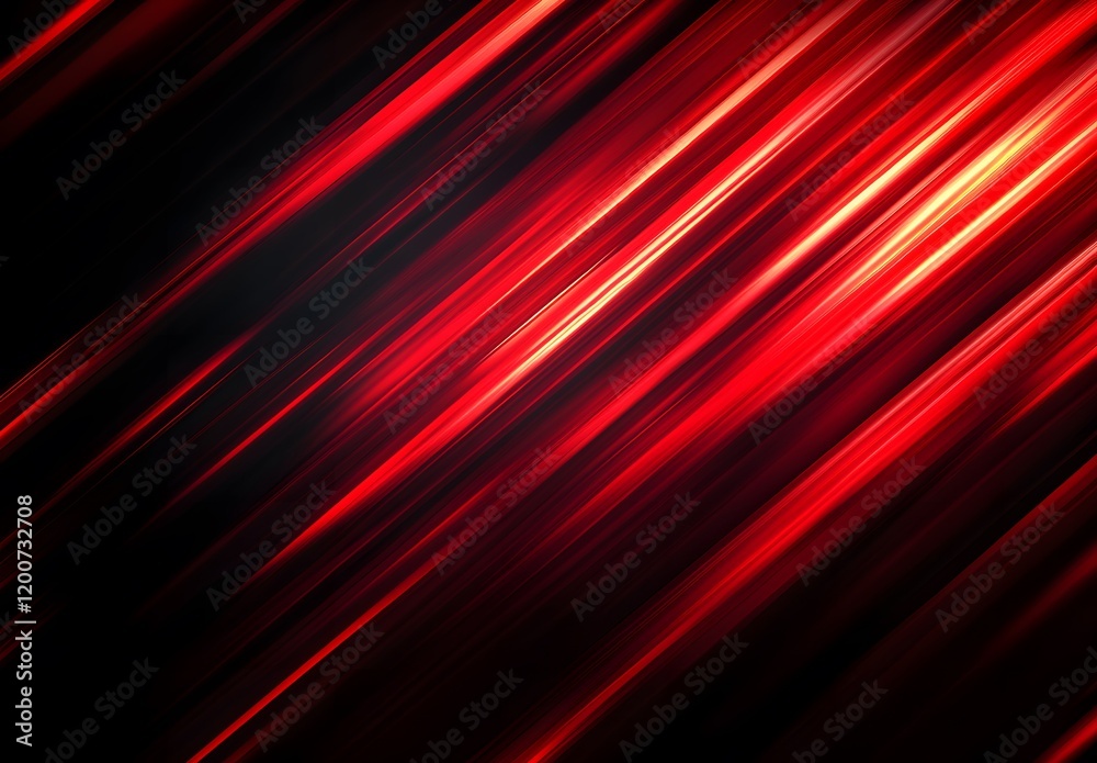 Abstract Diagonal Red Light Streaks on Black Background