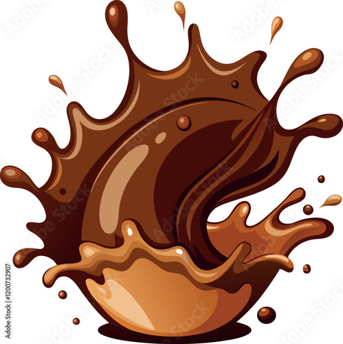 chocolate splash on white background generated Ai