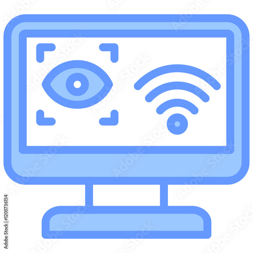 Cyber Spying Blue Icon